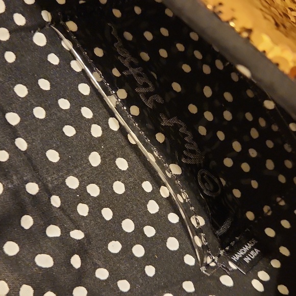 Kent Stetson Gold and Black Sequin Clutch Chtistmas HOLIDAY CROSSBODY PURSE